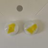 White and Yellow Fused Glass Earrings