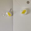White and Yellow Fused Glass Earrings - Image 2