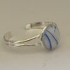 White with Blue Streaks Cuff Bracelet