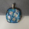 Turquoise Diamond Pattern Dichroic Pendant - Image 3