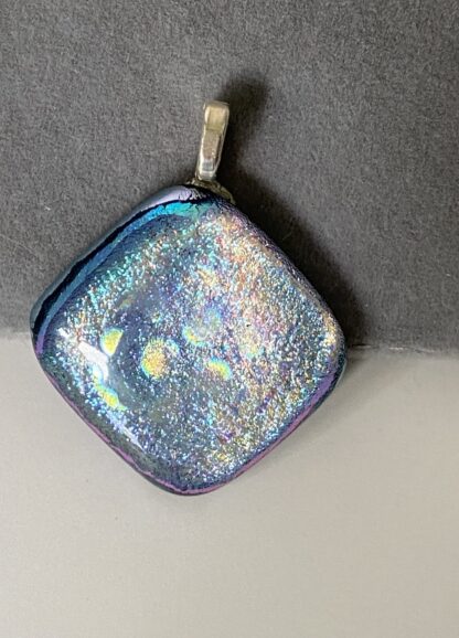 Aqua and Purple Layered Dichroic Pendant - Image 3