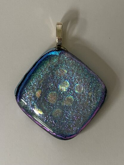 Aqua and Purple Layered Dichroic Pendant